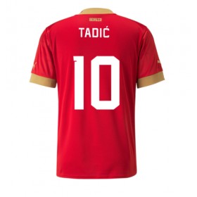 Herren Fußballbekleidung Serbien Dusan Tadic #10 Heimtrikot WM 2022 Kurzarm